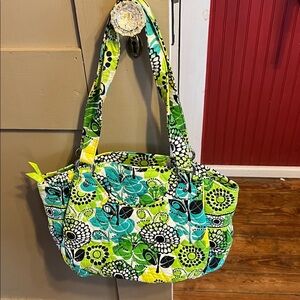 Vera Bradley Floral Green and Yellow Women's Bag